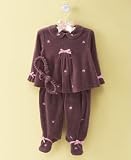 First Impressions Baby Girl 3 Piece Schiffli Velour Set