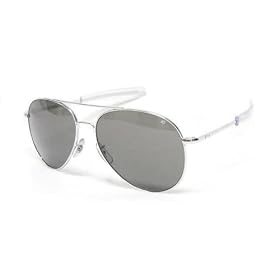 American Optical AO Flight Gear General Aviator Sunglasses 52 mm Silver Bayonet True Color 30584