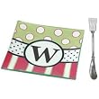 Monogram Peppy Polka Dot 6" Artisan Glass Trivet and Monogram Spreader Set - W Monogram Peppy Polka Dot 6" Artisan Glass Trivet and Monogram Spreader Set - W