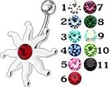 Fancy Jeweled Non-Moving Belly Ring Body Jewelry