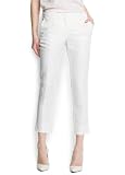 Mango Women's Linen-Blend Suit Trousers, Off-White, 12 Mango Women's Linen-Blend Suit Trousers, Off-White, 12