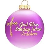 Sunday School Teachers Purple Glass Ornament