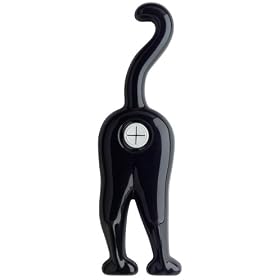 Cat Tea Towel Holder Black