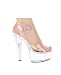 Women's 6 Inch Heel Platform Sandal With Ankle Strap (Clear;6)