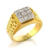 Mens CZ Rings - Two Tone Men�s Pave CZ Ring