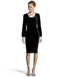 Slit Draped Sheer Lace Natural   Waistline Cowl Neck Velvet Long Sleeves  Dress