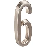 The Hillman Group 843286 4-Inch Die Cast Adhesive House Address Plaque, Brushed Nickel
