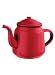 Kitchen & Housewares : Enamel 12cm 1 Litre Traditional Rustic Teapot - Red