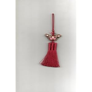 Korean Art Work Hanger: Butterfly with Korean Knot (Burgundy) -- 7 