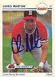 Chris Martin, Harrisburg Senators - Expos Affiliate, 1991 Line Drive Pre-Rookie Autographed Card