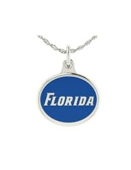 Florida Gators Charm Pendant. Solid Sterling Silver with Enamel