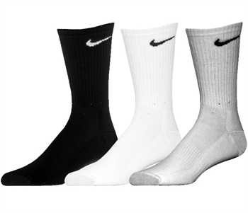 Cheap SX3574 Half-Cushion Crew Sock 3 Pack - White - Large