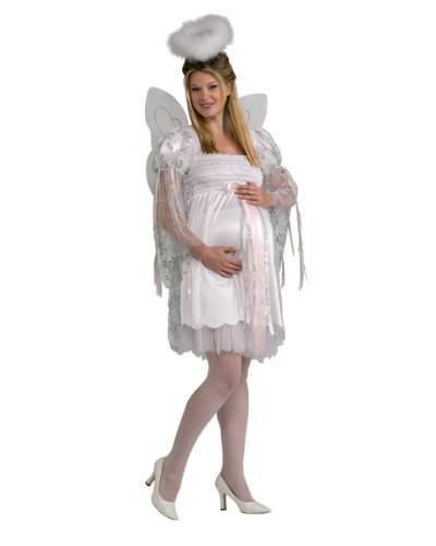 Maternity Halloween Costume White Angel Dress + Wings One Size Fits Most