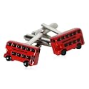 London Double-Decker Bus Red Enamel Cufflinks with Presentation Box