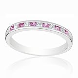 Imagine Designs Pink Sapphire and Diamond Stackable Band 1/4ctw