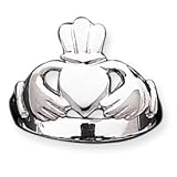 10k White Gold Polished Claddagh Ring - Size 7