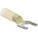 Morris Products 12268 Spade Terminal, Heat Shrinkable, Yellow, 12-10 Wire Size, #1/4 Stud Size  (Pack of 100)