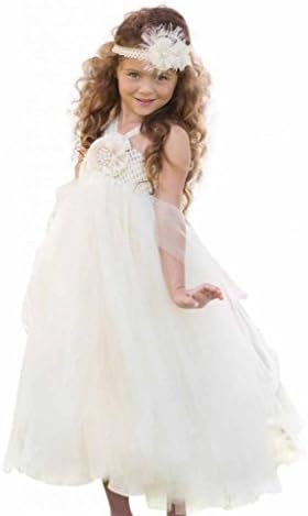 Trendy Bambini Baby Girls' Vintage Tutu Flower Dress 0-3 M IVORY
