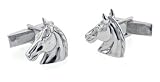 Sterling silver horse head cufflinks with presentation box. Made in the U.S.A