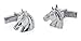 Sterling silver horse head cufflinks with