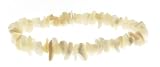Single Strand Stretch Chip Bracelet - White Sea Shell.