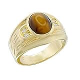 Size 12 Topaz Semi-Precious Brass Gold Plated Ring