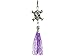 SKULL WITH PURPLE BEADS CELL PHONE CHARM - RETAIL PACKAGING