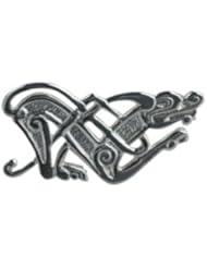 British Jewellery Workshops Silver 21x42mm Celtic animal Brooch