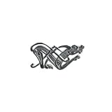British Jewellery Workshops Silver 21x42mm Celtic animal Brooch