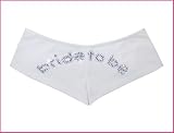 Bride to Be Hot Short White with Blue Crystals
