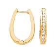 14k Yellow Gold & Diamond Channel-Set Oval Hoop Earrings (0.50ctw)