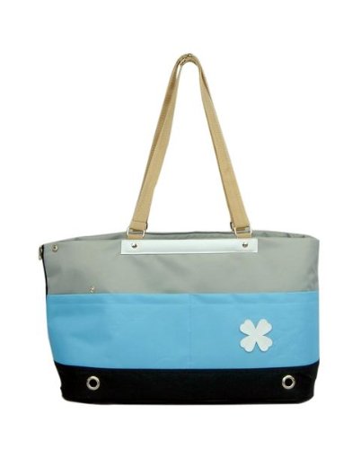 Pet Carrier - Dog Carrier - CANVAS STRIPED BEACH CARRIER in Electric Blue-Medium
