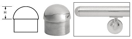 greatest twin CRL Polished Stainless Dome End Cap for 1-1/2