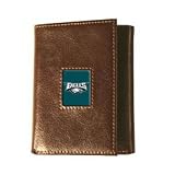 PHILADELPHIA EAGLES NFL Football Brown Leather WALLET New