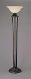 Toltec Lighting - Jazz with Amber Marble Glass Floor Lamp 27-BRZ-53813