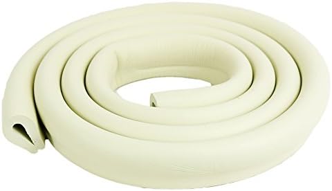 Premium Furniture Table Desk Edge Safety Bumpers Guard Cushion Cover, 2M Long U-Shape, Cream White