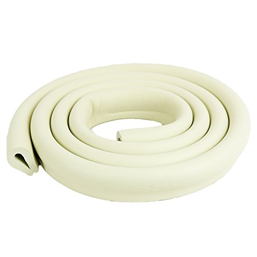 Premium Furniture Table Desk Edge Safety Bumpers Guard Cushion Cover, 2M Long U-Shape, Cream White