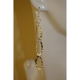 Saka's Oval Circles Long Metal Earrings