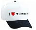 I Love flounder White Cap Image