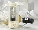 Fleur de Lis Elegant Chrome Bottle Stopper