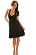 Sexy Jersey Halter Dress with Ruffle neckline in Black