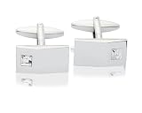 Rhodium Plated Base Metal 9235 Crystal Cufflinks