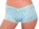 Medium - Blue, Lavender, Aqua - 3 PACK Soft Sexy Stretch Lace Boyshorts