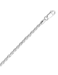 Sterling Silver 18 Inch 3mm Diamond Cut Rope Chain Necklace