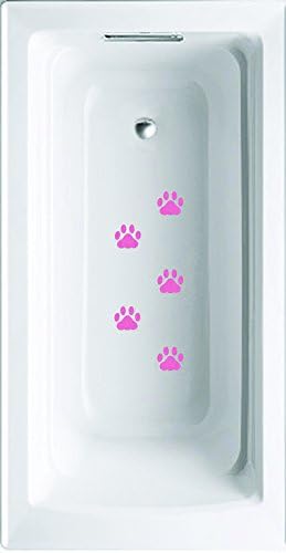 Pink Paw Prints Non-slip saftey shower or tub grip stickers