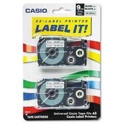 3/8" Tape Cassettes for EZ Label KL100/780/7200/8100/C500, Black/Silver, 2/Pack (CSOXR9SR2S) Category: Label Maker Tapes and Ribbons