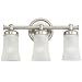 Sea Gull Lighting 44484-965 Newport Three-Light Vanity, Antique Brushed Nickel Finish with Clear Highlighted Satin Etched Glass