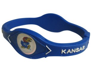 Kansas Jayhawks Bracelet Wristband BLUE & WHITE (Medium, 7.5