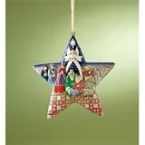 Jim Shore Heartwood Creek Nativity Star with Nativity Scene Hanging Ornament, 4-3/4 Inches
