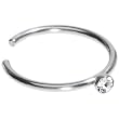 20 Gauge Stainless Steel Clear Gem Nose Hoop